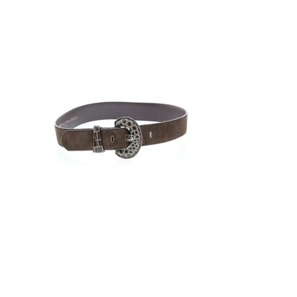 Women's Brown Tolédan‎ Suede Belt with Ornate Buckle Size S